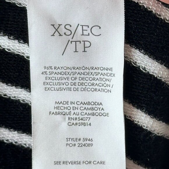 Cabi XS Striped Sleeveless Midi Dress Stretch Comfy Tiered Office Workwear Party - Picture 9 of 11